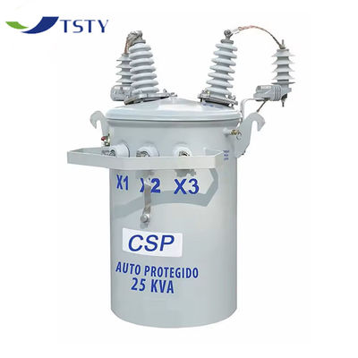 तेल से भरा ट्रांसफार्मर - गारंटीकृत 60Hz 23kV 230V / 460V 50kVA एकल चरण पोल माउंट ट्रांसफार्मर